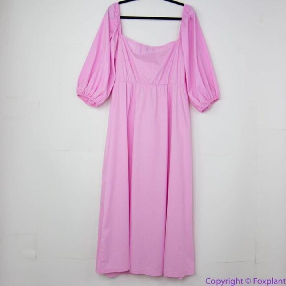 NEW Eloquii‎ pink Puff Sleeve Dress with Pocket Detail, 20 - Picture 6 of 16